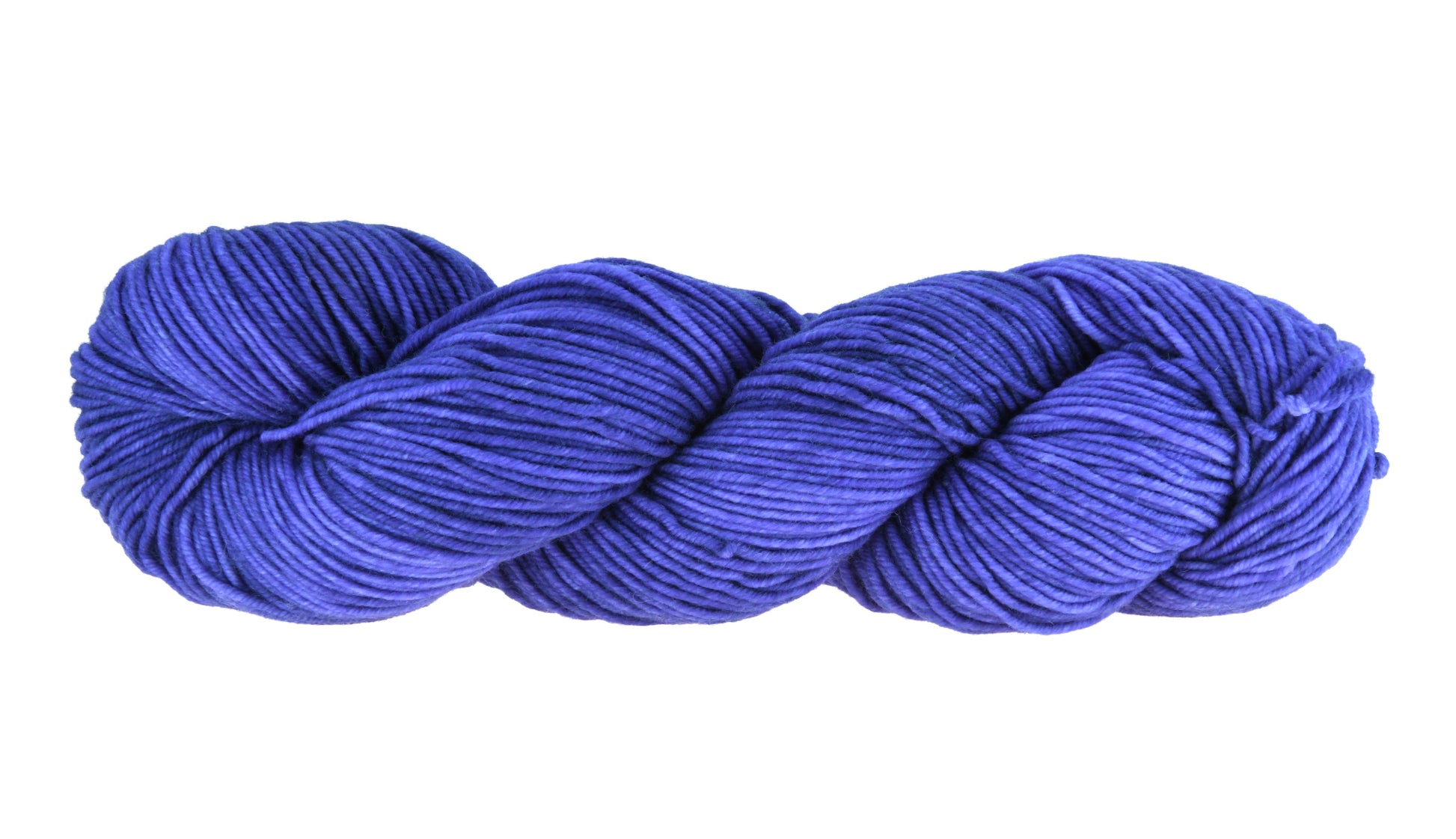 A twisted skein of Barn Yarn DK weight yarn in colorway Lavender; inspired by the lavender flower, perfect for  knitting and crochet projects.
