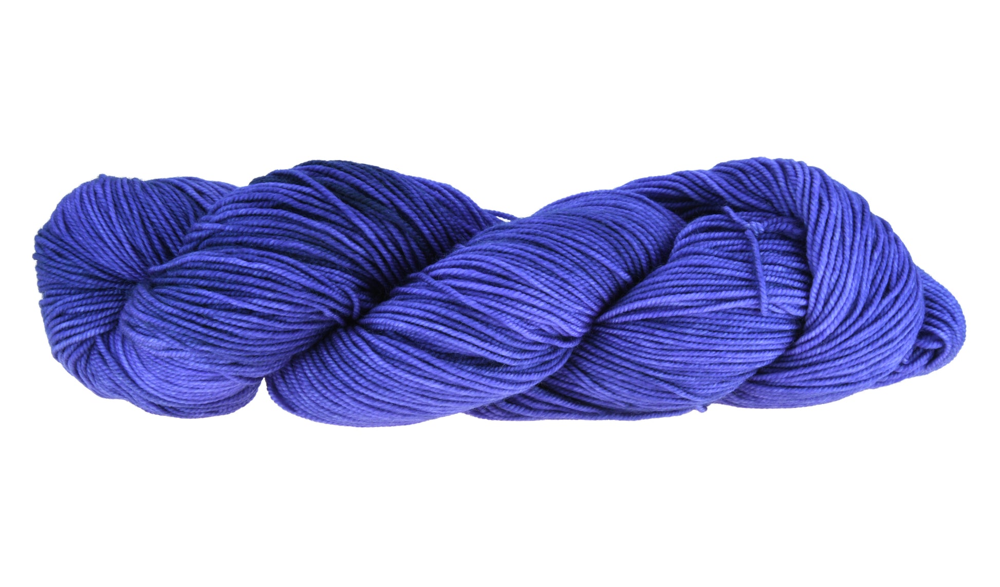 A twisted skein of Barn Yarn sport weight yarn in colorway Lavender; inspired by the lavender flower, perfect for  knitting and crochet projects.