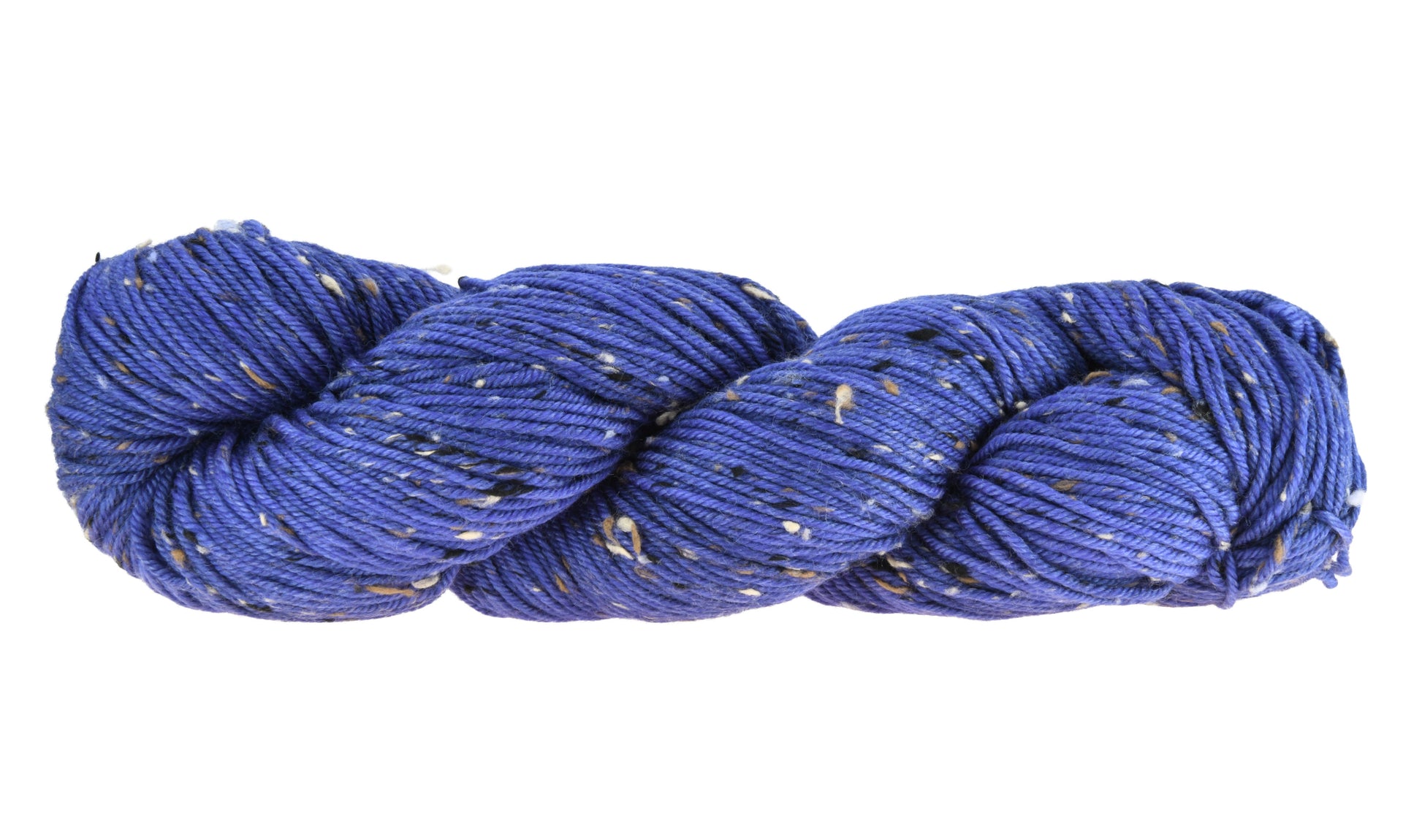 A twisted skein of Barn Yarn tweed DK weight yarn in colorway Lavender; inspired by the lavender flower, perfect for  knitting and crochet projects.