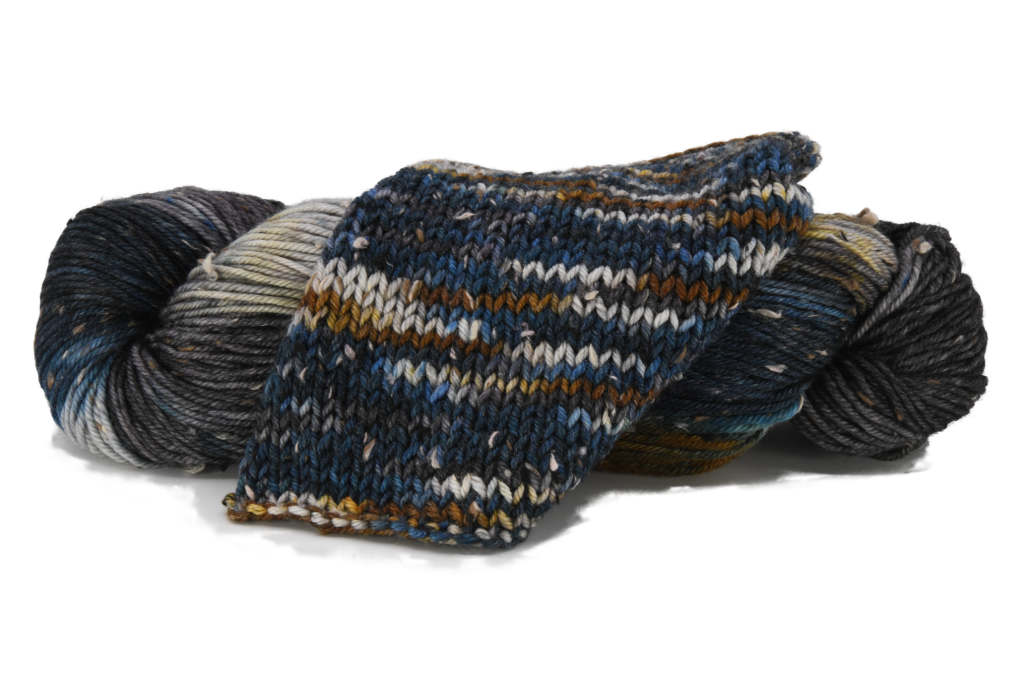 Barn Yarn Smokey Mountain Donegal Tweed DK Superwash Merino Wool Yarn Knit Sample