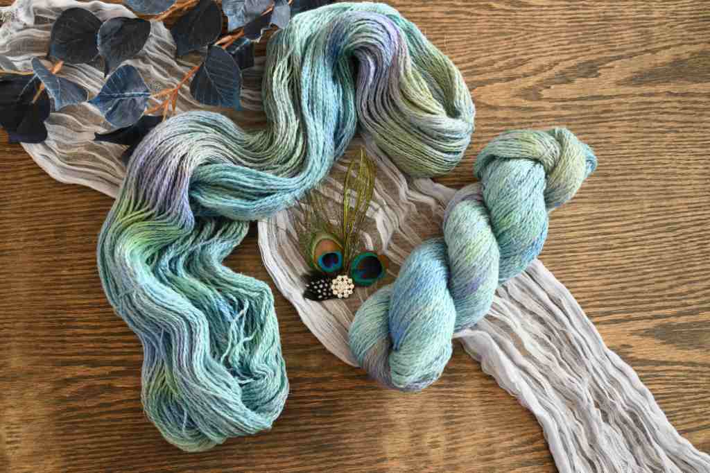 Barn Yarn Merino Wool and Hemp Sport Weight Yarn Play the Peacock