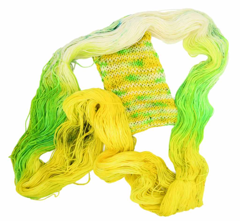 Barn Yarn Lemon Fizz Joy Fingering Merino Wool Yarn Knit Sample